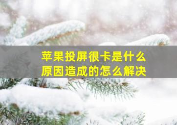 苹果投屏很卡是什么原因造成的怎么解决