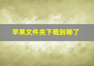 苹果文件夹下载到哪了