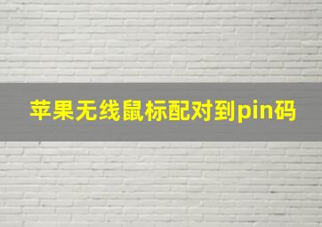 苹果无线鼠标配对到pin码