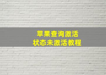 苹果查询激活状态未激活教程