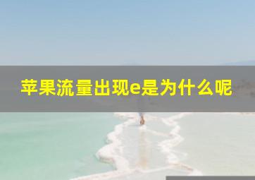 苹果流量出现e是为什么呢