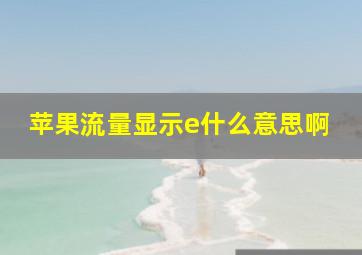 苹果流量显示e什么意思啊