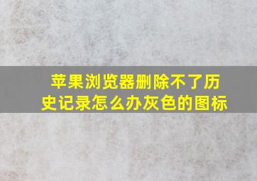 苹果浏览器删除不了历史记录怎么办灰色的图标