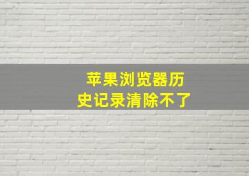 苹果浏览器历史记录清除不了