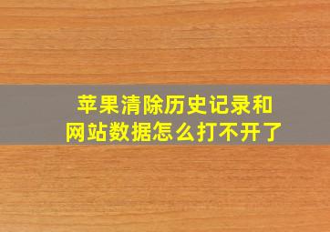 苹果清除历史记录和网站数据怎么打不开了