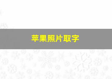 苹果照片取字