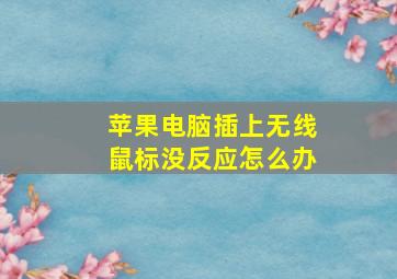 苹果电脑插上无线鼠标没反应怎么办