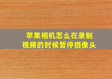 苹果相机怎么在录制视频的时候暂停摄像头