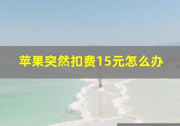 苹果突然扣费15元怎么办