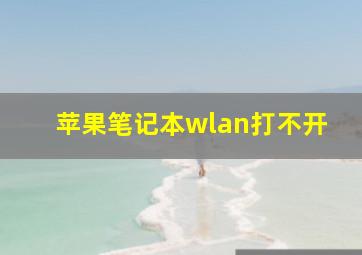 苹果笔记本wlan打不开