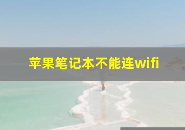 苹果笔记本不能连wifi