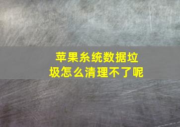 苹果糸统数据垃圾怎么清理不了呢