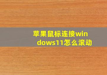 苹果鼠标连接windows11怎么滚动