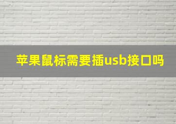 苹果鼠标需要插usb接口吗