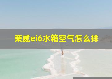 荣威ei6水箱空气怎么排