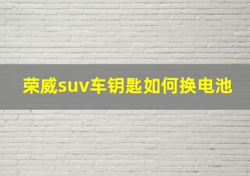 荣威suv车钥匙如何换电池