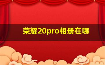 荣耀20pro相册在哪