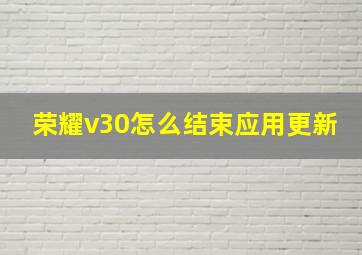 荣耀v30怎么结束应用更新