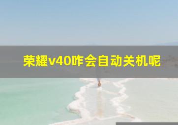 荣耀v40咋会自动关机呢