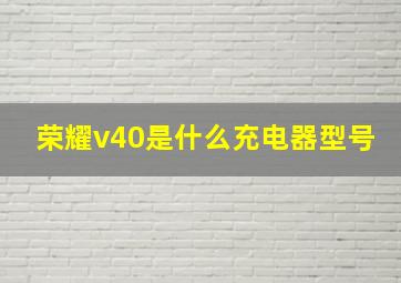 荣耀v40是什么充电器型号