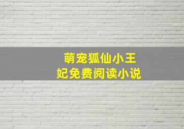 萌宠狐仙小王妃免费阅读小说