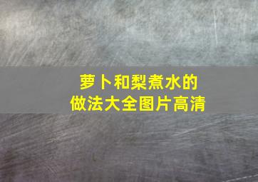 萝卜和梨煮水的做法大全图片高清