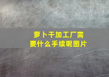 萝卜干加工厂需要什么手续呢图片