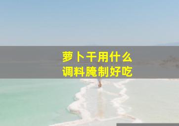 萝卜干用什么调料腌制好吃