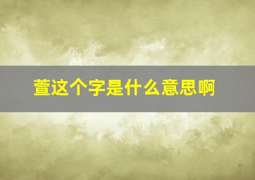 萱这个字是什么意思啊