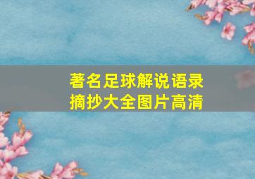 著名足球解说语录摘抄大全图片高清