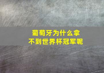 葡萄牙为什么拿不到世界杯冠军呢