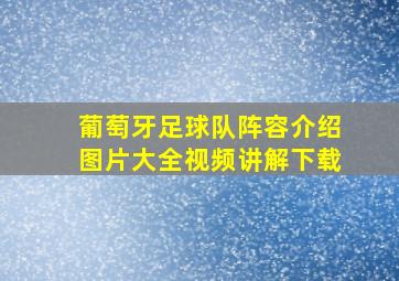 葡萄牙足球队阵容介绍图片大全视频讲解下载