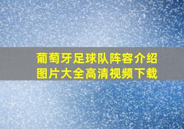 葡萄牙足球队阵容介绍图片大全高清视频下载