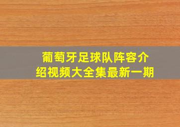 葡萄牙足球队阵容介绍视频大全集最新一期