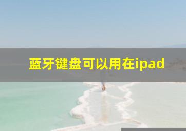 蓝牙键盘可以用在ipad