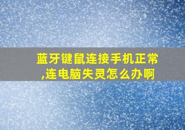 蓝牙键鼠连接手机正常,连电脑失灵怎么办啊