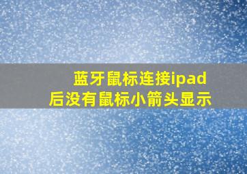 蓝牙鼠标连接ipad后没有鼠标小箭头显示