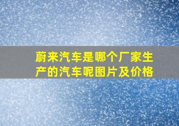 蔚来汽车是哪个厂家生产的汽车呢图片及价格