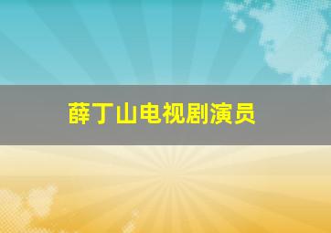 薛丁山电视剧演员