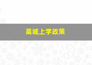 藁城上学政策