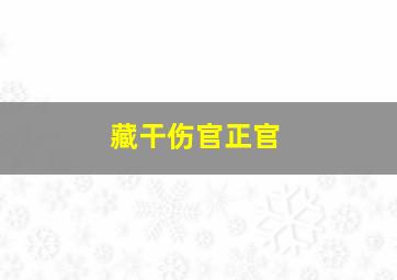 藏干伤官正官