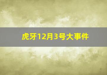 虎牙12月3号大事件