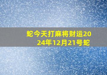 蛇今天打麻将财运2024年12月21号蛇