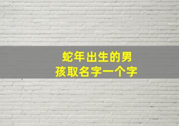 蛇年出生的男孩取名字一个字