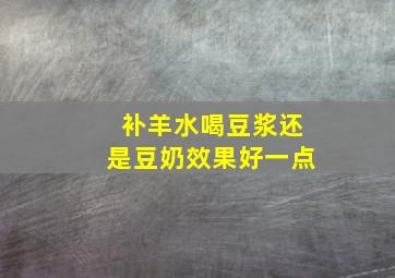 补羊水喝豆浆还是豆奶效果好一点