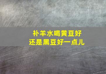 补羊水喝黄豆好还是黑豆好一点儿