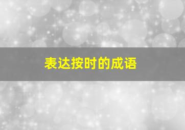 表达按时的成语