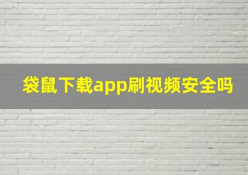 袋鼠下载app刷视频安全吗