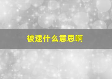 被逮什么意思啊