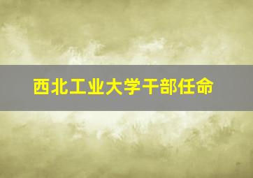 西北工业大学干部任命